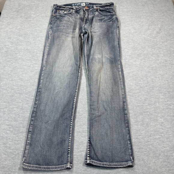 Route 66 Jeans Men 34x32 Blue Slim Straight Fit Premium Cotton Casual - Picture 1 of 12